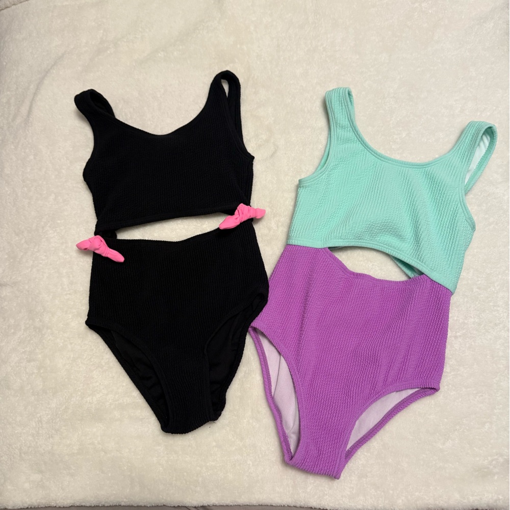 Set of 2 Girls Bathing Suits - Derek Heart Swim - Size 7